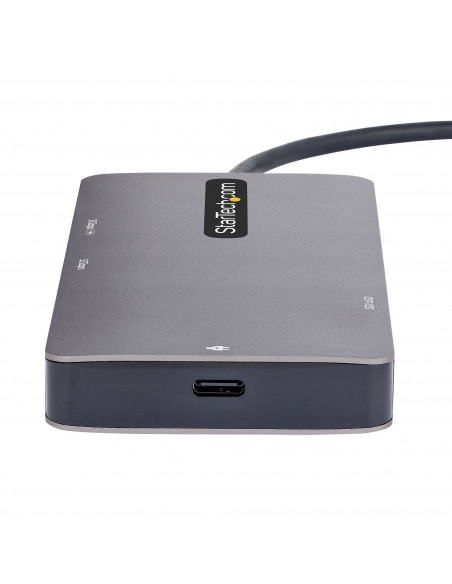StarTech.com Adattatore USB C Multiporta, Doppio HDMI 4K 60Hz, Hub USB A 5Gbps a 2 porte, 100W Power Delivery Pass-Through, GbE,