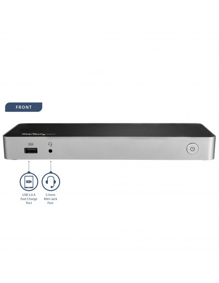 StarTech.com Docking Station USB-C per portatili a doppia uscita Video Dual-4K - USB Power Deliver 60W - Lettore Scheda Memoria 