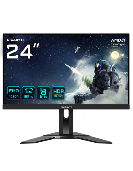 GIGABYTE G24F 2 24" FHD Monitor da gaming - 1920 x 1080, 165 Hz, 1 ms, 300 cd/m², AMD FreeSync Premium, HDR Ready, DisplayPort 