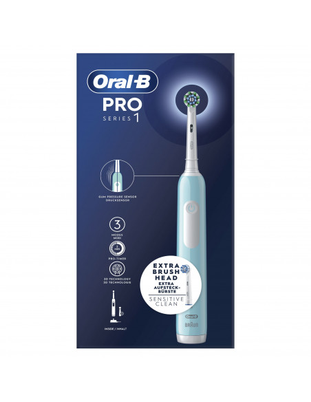 Oral-B Spazzolino Elettrico Ricaricabile Series 1 Blu con 2 Testine di Ricambio, 1 Spazzolino