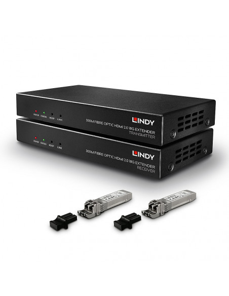 Lindy 38174 moltiplicatore AV Trasmettitore e ricevitore AV Nero