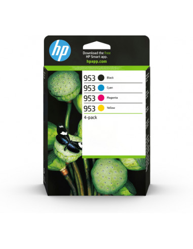 HP Confezione da 4 cartucce di inchiostro nero, ciano, magenta, giallo originali 953