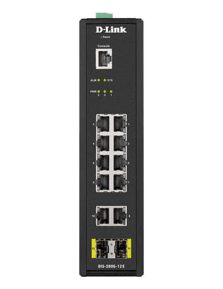 D-Link DIS-200G-12S switch di rete Gestito L2 Gigabit Ethernet (10/100/1000) Nero