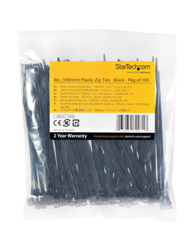 StarTech.com Fascette fermacavo riutilizzabili da 10 cm - 2 mm di larghezza, 55mm di diametro del fascio e resistenza alla trazi