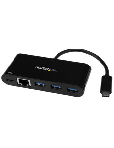 StarTech.com Hub USB-C a 3 porte con Gigabit Ethernet e 60W di alimentazione Passthrough per il caricamento Laptop - Da USB tipo