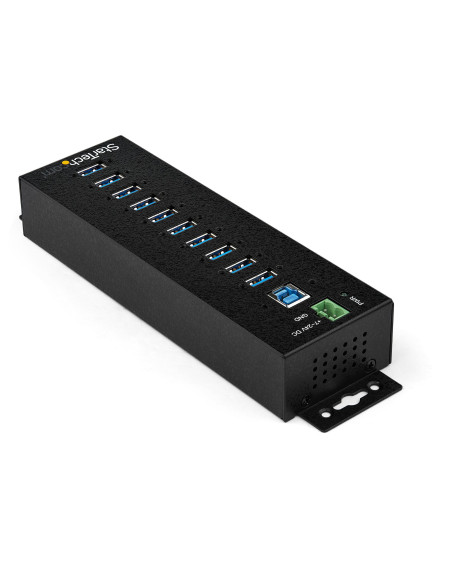 StarTech.com Hub USB 3.0 industriale a 10 porte con adattatore di alimentazione - Protezione contro le sovratensioni - Hub di tr