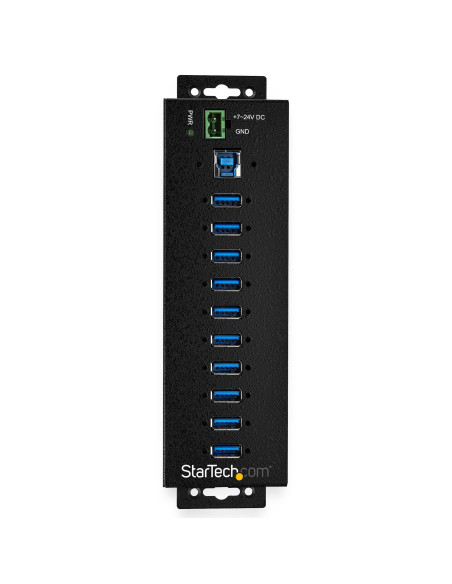 StarTech.com Hub USB 3.0 industriale a 10 porte con adattatore di alimentazione - Protezione contro le sovratensioni - Hub di tr