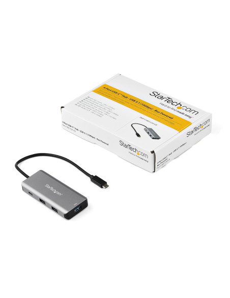 StarTech.com Hub USB C a 4 porte con 3x USB A e 1x USB C - Hub USB SuperSpeed 10Gbps USB Type-C 3.1/3.2 Gen 2 - Alimentato trami