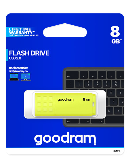 Goodram UME2 unità flash USB 8 GB USB tipo A 2.0 Giallo