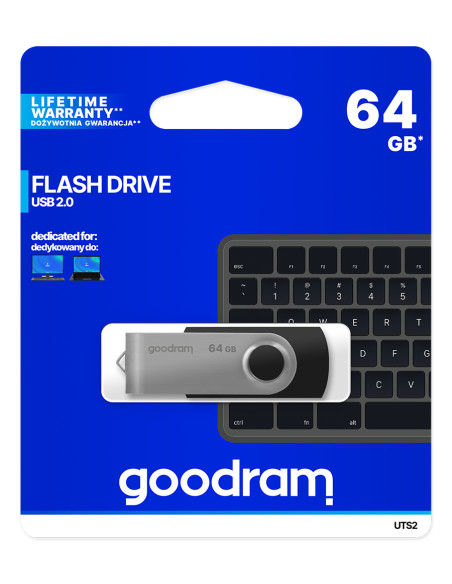 Goodram UTS2 unità flash USB 64 GB USB tipo A 2.0 Nero