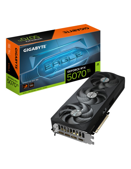 GIGABYTE GeForce RTX 5070 Ti EAGLE OC SFF 16G Scheda Grafica - 16GB GDDR7, 256 bit, PCI-E 5.0, 2542 MHz Core Clock, 3 x DP 2.1a,