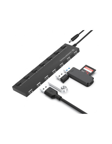 Conceptronic HUBBIES08BP hub di interfaccia USB 2.0 480 Mbit/s Nero