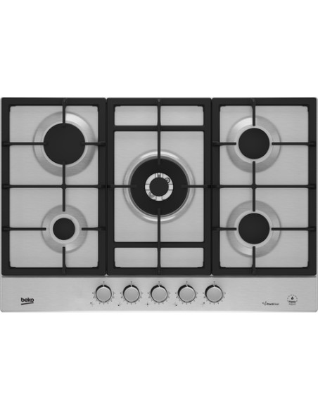 Beko HIAW75226SXE Acciaio inox Da incasso 75 cm Gas 5 Fornello(i)