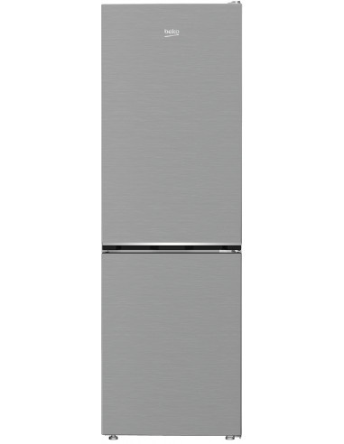 Beko Frigorifero Combinato 1.85cm, Classe E, Total NF, Controllo Meccanico, Metal Look, AeroFlow, 37 dBA