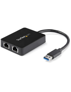 StarTech.com Adattatore USB 3.0 a doppia porta Ethernet Gigabit (RJ45) NIC con porta USB integrata
