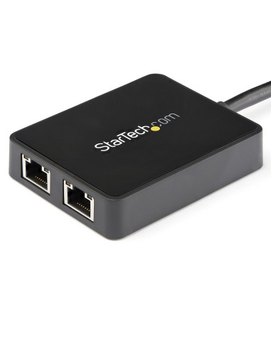 StarTech.com Adattatore USB 3.0 a doppia porta Ethernet Gigabit (RJ45) NIC con porta USB integrata