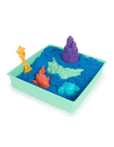 Kinetic Sand , Playset Castelli di Sabbia, Sabbia cinetica con Vaschetta, Sabbia Magica, Sabbia Colorata a Sorpresa 454gr, 3 For