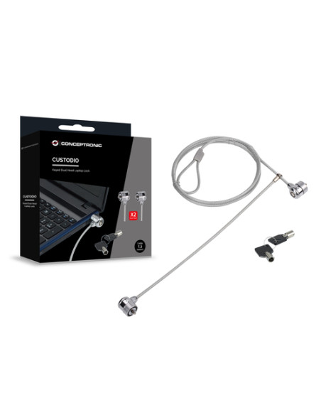 Conceptronic CNBSLOCK15T cavo di sicurezza Argento 1,5 m