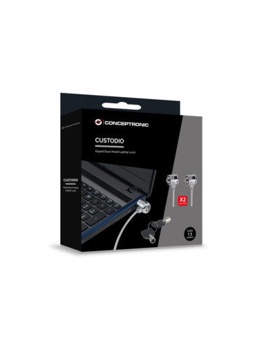 Conceptronic CNBSLOCK15T cavo di sicurezza Argento 1,5 m