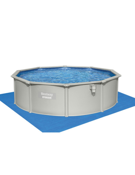 Bestway Hydrium 56384 piscina fuori terra Piscina con bordi Piscina rotonda 17430 L Blu, Grigio
