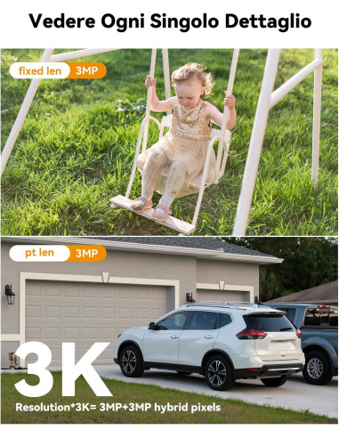 Imou Crusier DUAL 6MP (3MP+3MP) Telecamera Wi-Fi Esterno Doppio Obiettivo, 360°PTZ Videocamera Sorveglianza Esterno con Visione