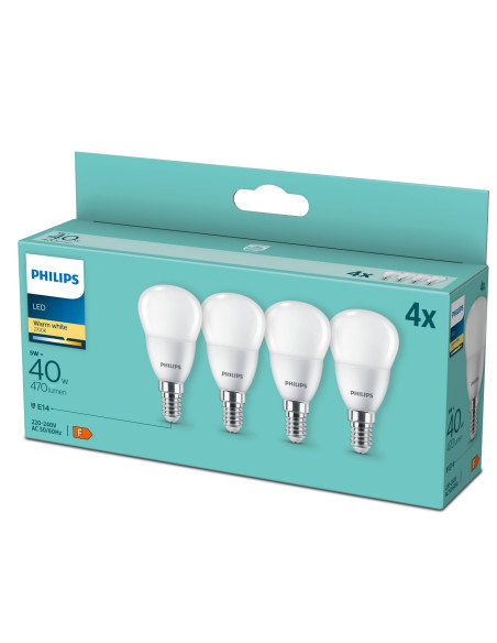 Philips Lampadina candela 40 W P45 E14 x4
