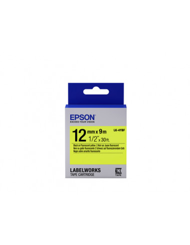 Epson Nastro fondo Fluorescente Giallo per testo Nero 12/9 LK-4YBF