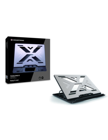 Conceptronic THANA ERGO S, Laptop Cooling Stand Supporto per computer portatile Grigio 39,6 cm (15.6")