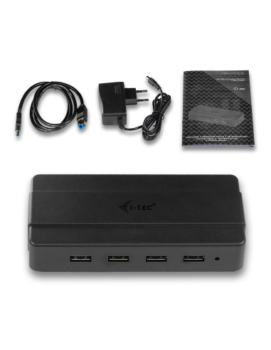 i-tec U3HUB445 hub di interfaccia USB 3.2 Gen 1 (3.1 Gen 1) Type-B 5000 Mbit/s Nero