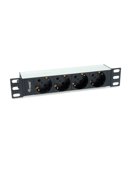Equip 333311 unità di distribuzione dell'energia (PDU) 4 presa(e) AC 1U Nero, Argento