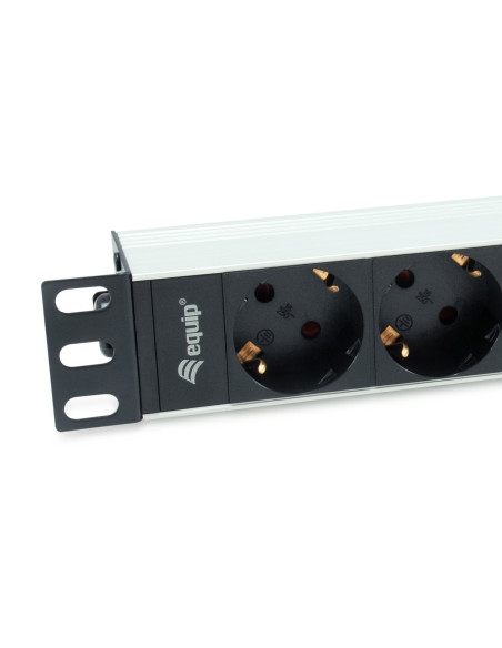 Equip 333311 unità di distribuzione dell'energia (PDU) 4 presa(e) AC 1U Nero, Argento