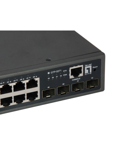 LevelOne GTP-5271 switch di rete Gestito L3 Gigabit Ethernet (10/100/1000) Supporto Power over Ethernet (PoE) Grigio