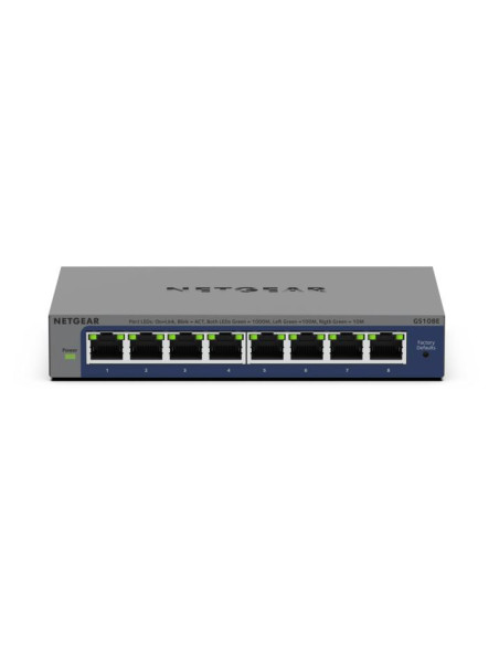 NETGEAR GS108Ev4 Non gestito L2/L3 Gigabit Ethernet (10/100/1000) Grigio