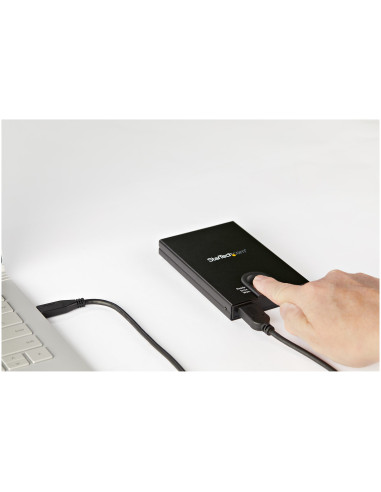 StarTech.com Box esterno hard disk con crittografia - Accesso tramite impronta digitale - Per unità SATA da 2,5"