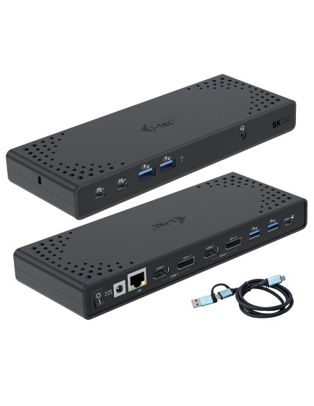 i-tec USB 3.0 / USB-C / Thunderbolt 3 Dual Display Docking Station Gen2 + Power Delivery 100W