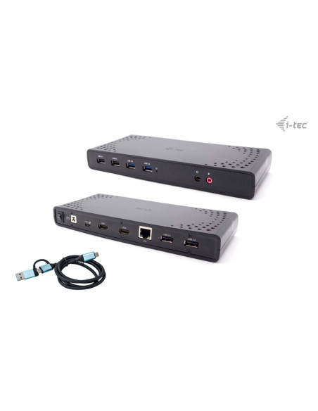 i-tec USB 3.0 / USB-C / Thunderbolt Dual Display Docking Station + Power Delivery 100W