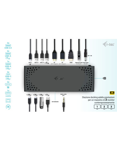 i-tec USB-C Triple Display Docking Station Gen 2 + Power Delivery 100W
