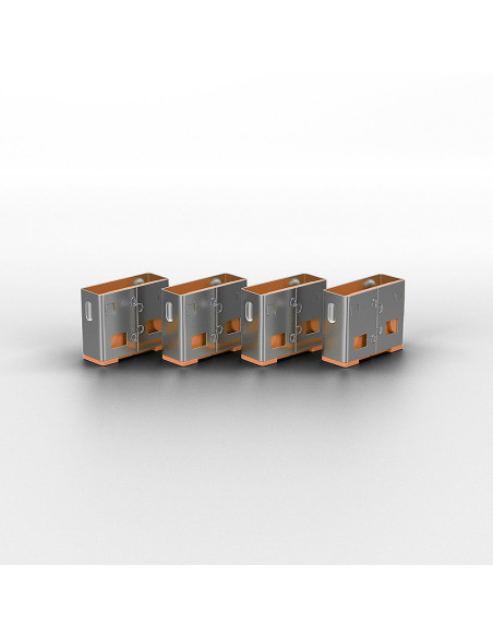 Lindy 40463 clip sicura Bloccaporte USB tipo A Arancione Acrilonitrile butadiene stirene (ABS) 10 pz