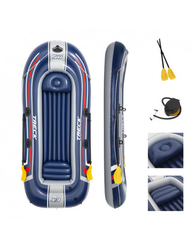 Bestway Gommone Gonfiabile mis. 307x126 cm - portata massima 270 kg (ideale per 3 adulti) - contiene 2 remi, una pompa a piede, 