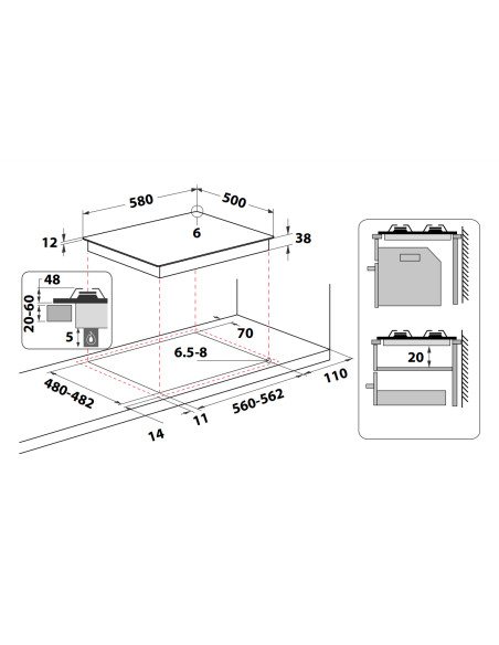 Indesit PAA 642 IX/I WE1 Acciaio inox Da incasso 58 cm Gas 4 Fornello(i)