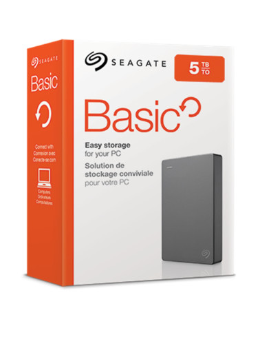 Seagate Basic disco rigido esterno 5 TB 2.5" 3.2 Gen 1 (3.1 Gen 1) Argento