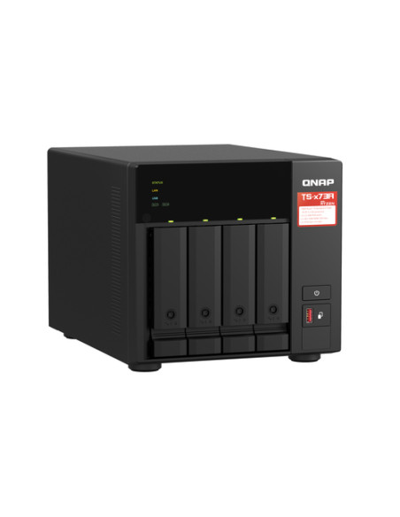 QNAP TS-473A NAS Tower Ryzen Embedded V1500B 8 GB DDR4 0 TB QNAP Turbo System Nero