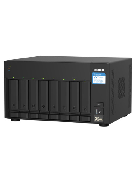 QNAP TS-832PX NAS Tower Annapurna Labs AL324 4 GB DDR4 0 TB QNAP Turbo System Alluminio, Nero