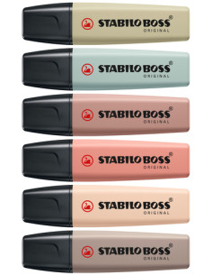 STABILO BOSS NatureColors evidenziatore 6 pz Punta smussata Nero, Bronzo, Marrone, Verde, Grigio, Verde chiaro 2