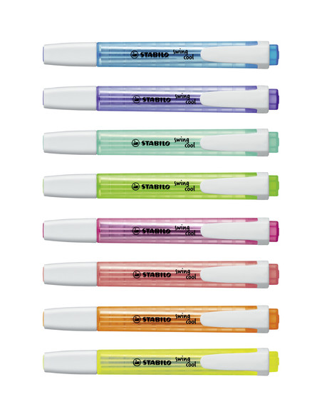 STABILO swing cool Pastel evidenziatore 8 pz Punta smussata Blu, Verde, Arancione, Rosa, Rosso, Viola, Giallo