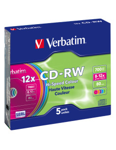 Verbatim CD-RW Colour 12x 700 MB 5 pz 2