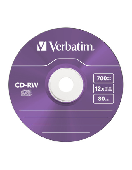 Verbatim CD-RW Colour 12x 700 MB 5 pz