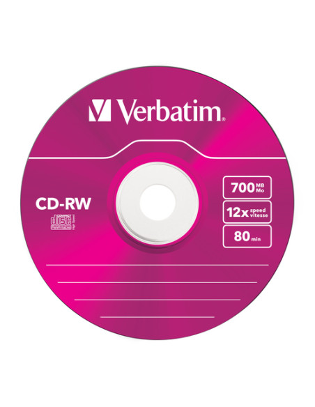 Verbatim CD-RW Colour 12x 700 MB 5 pz