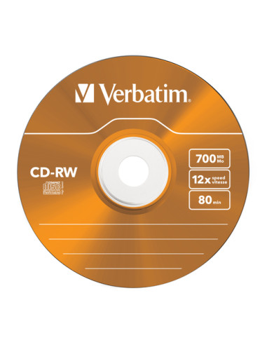 Verbatim CD-RW Colour 12x 700 MB 5 pz