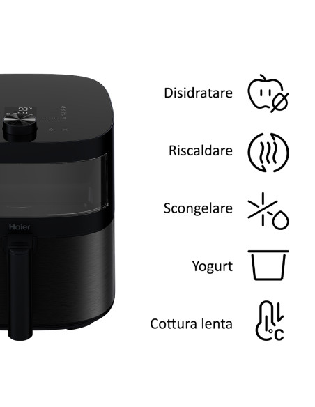 Haier I-Master Series 5 HAF5TWA 011 6,5 L Indipendente 2000 W Friggitrice ad aria calda Nero